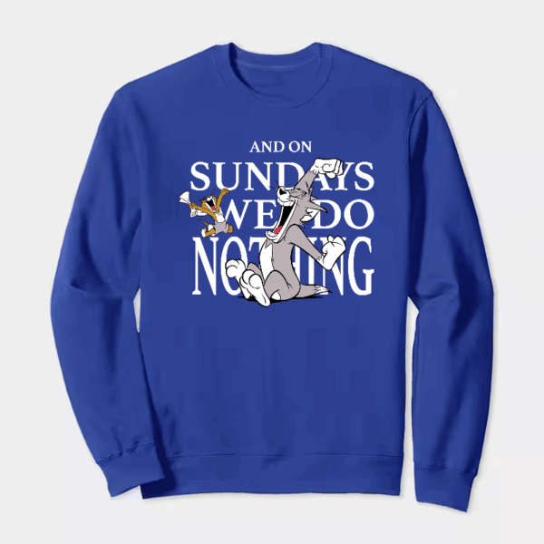 Tom and Jerry Lazy Sunday Chill Crewneck Sweatshirt