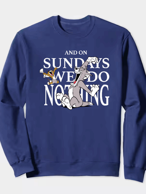 Tom and Jerry Lazy Sunday Chill Crewneck Sweatshirt