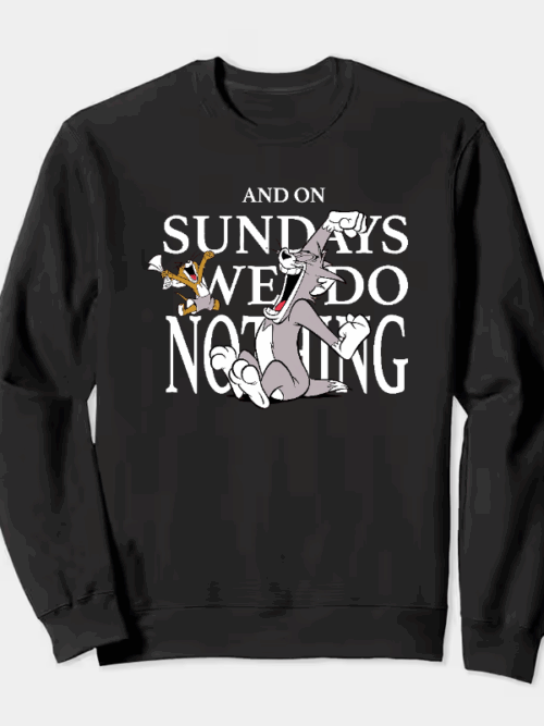 Tom and Jerry Lazy Sunday Chill Crewneck Sweatshirt