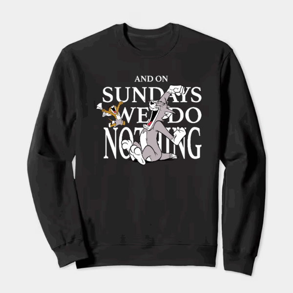 Tom and Jerry Lazy Sunday Chill Crewneck Sweatshirt