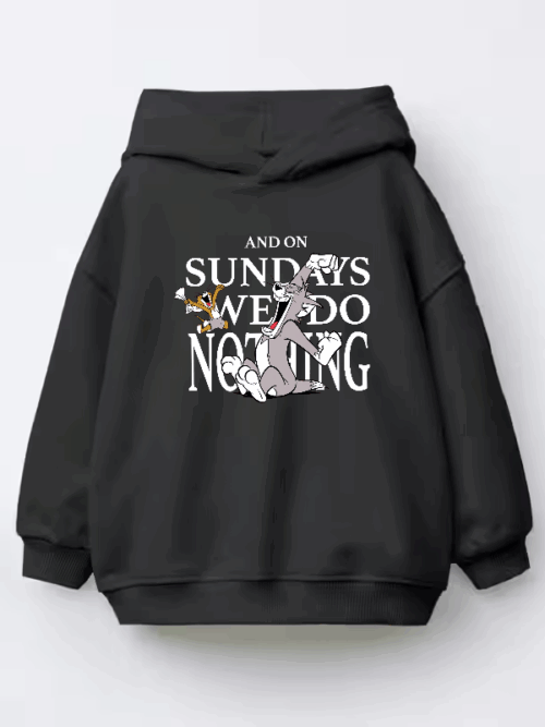 Tom and Jerry Lazy Sunday Chill Kids Hoodie