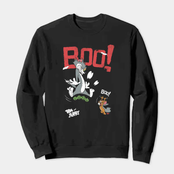 Tom Jerry Spooky Chase Halloween Crewneck Sweatshirt