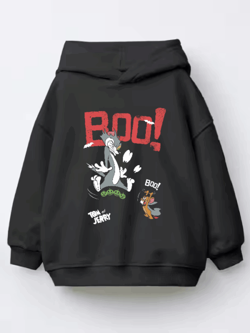 Tom Jerry Spooky Chase Halloween Kids Hoodie