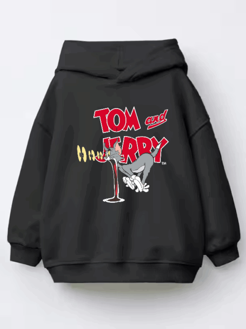 Tom Shocked Face Classic Tom and Jerry Kids Hoodie