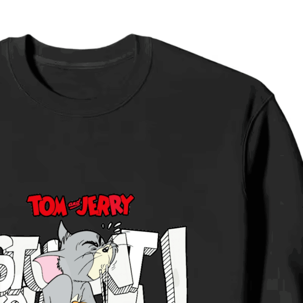 Tom Vs Jerry Slurpy Milk Battle Retro Crewneck Sweatshirt