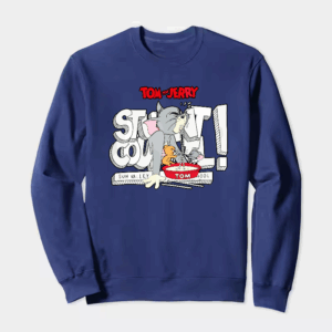 Tom Vs Jerry Slurpy Milk Battle Retro Crewneck Sweatshirt