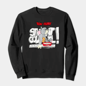 Tom Vs Jerry Slurpy Milk Battle Retro Crewneck Sweatshirt