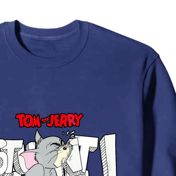 Tom Vs Jerry Slurpy Milk Battle Retro Crewneck Sweatshirt