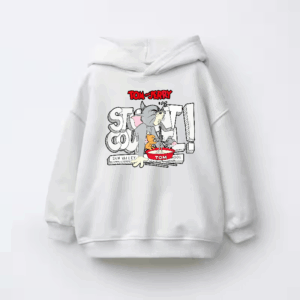 Tom Vs Jerry Slurpy Milk Battle Retro Kids Hoodie