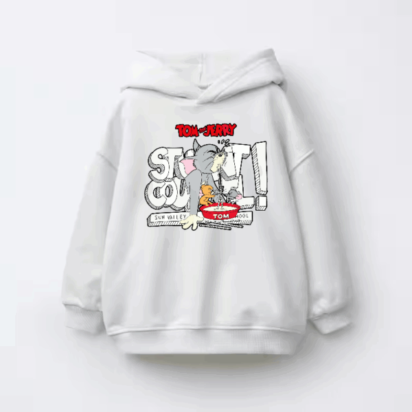 Tom Vs Jerry Slurpy Milk Battle Retro Kids Hoodie
