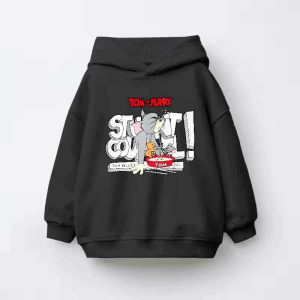 Tom Vs Jerry Slurpy Milk Battle Retro Kids Hoodie
