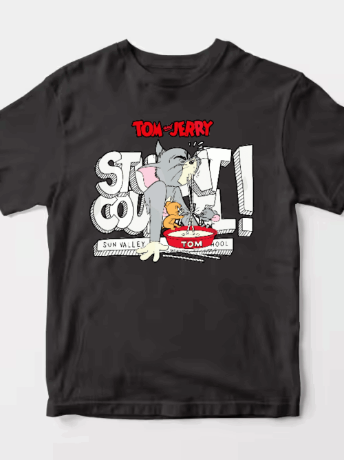 Tom Vs Jerry Slurpy Milk Battle Retro Unisex T-Shirt
