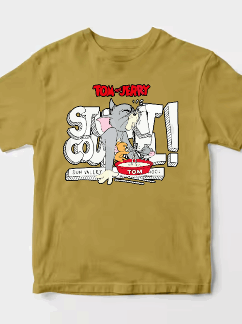 Tom Vs Jerry Slurpy Milk Battle Retro Unisex T-Shirt