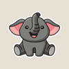 Tranquil Wanderer Baby Elephant Sticker