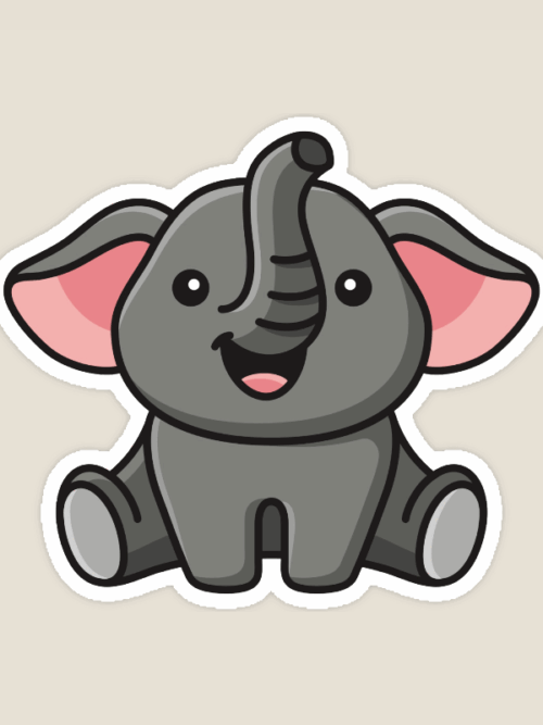Tranquil Wanderer Baby Elephant Sticker