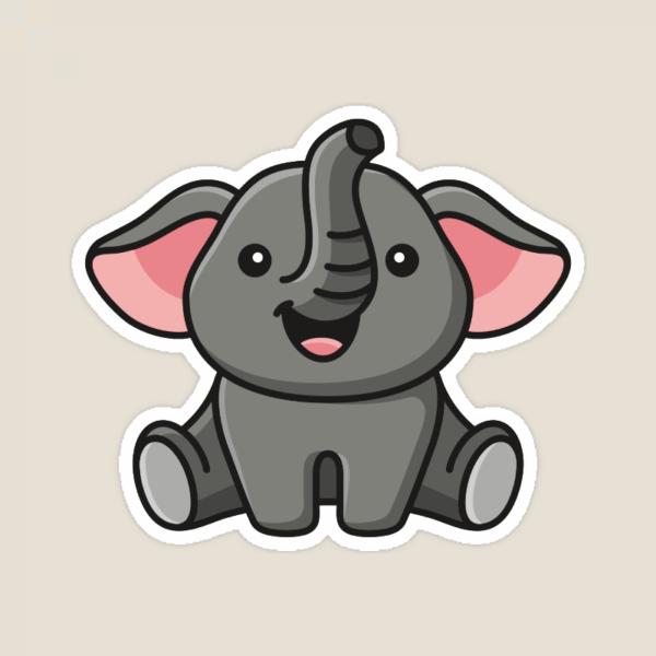 Tranquil Wanderer Baby Elephant Sticker Tranquil Wanderer Baby Elephant Sticker