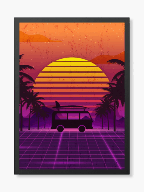 Tropical Sunset Chill Retro Wave Summer Aesthetic Poster
