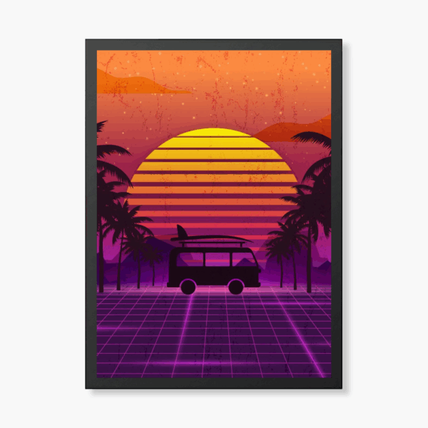 Tropical Sunset Chill Retro Wave Summer Aesthetic Poster