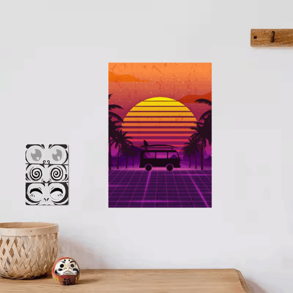 Tropical Sunset Chill Retro Wave Summer Aesthetic Poster