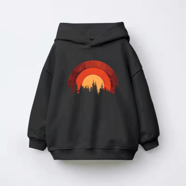 Twilight Pines Sunset Kids Hoodie