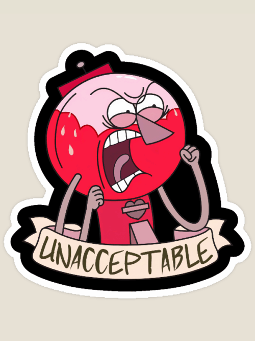 Unacceptable Rage Blob Funny Angry Head Sticker