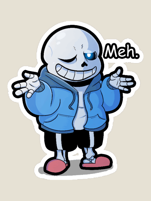 Undertale Sans Meh Expression Sticker Sticker