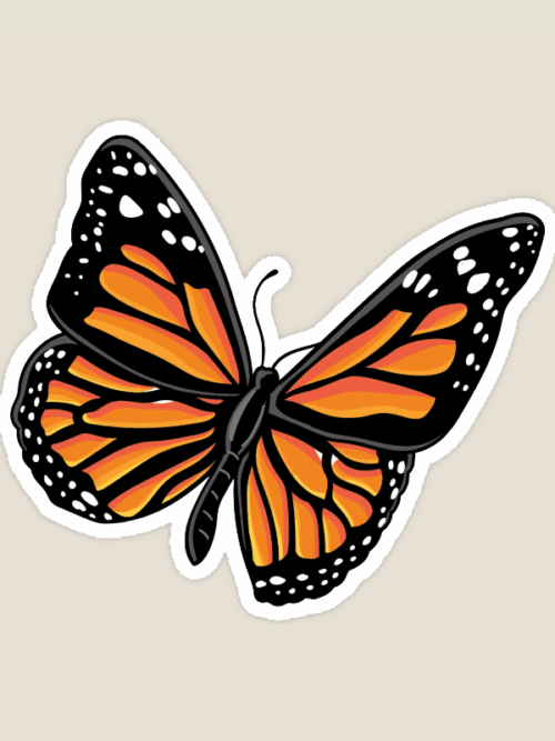Vibrant Monarch Butterfly Art Sticker