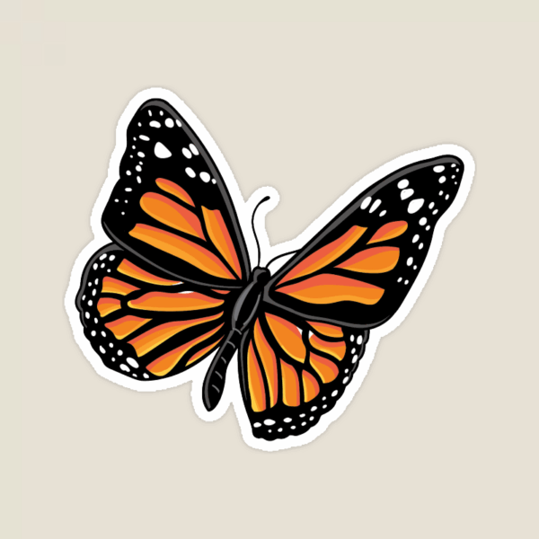 Vibrant Monarch Butterfly Art Sticker Vibrant Monarch Butterfly Art Sticker