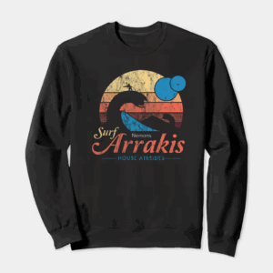 Visit Arrakis Vintage Distressed Sci Fi Desert Crewneck Sweatshirt