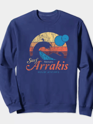Visit Arrakis Vintage Distressed Sci Fi Desert Crewneck Sweatshirt