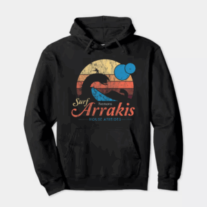 Visit Arrakis Vintage Distressed Sci Fi Desert Hoodie