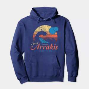 Visit Arrakis Vintage Distressed Sci Fi Desert Hoodie