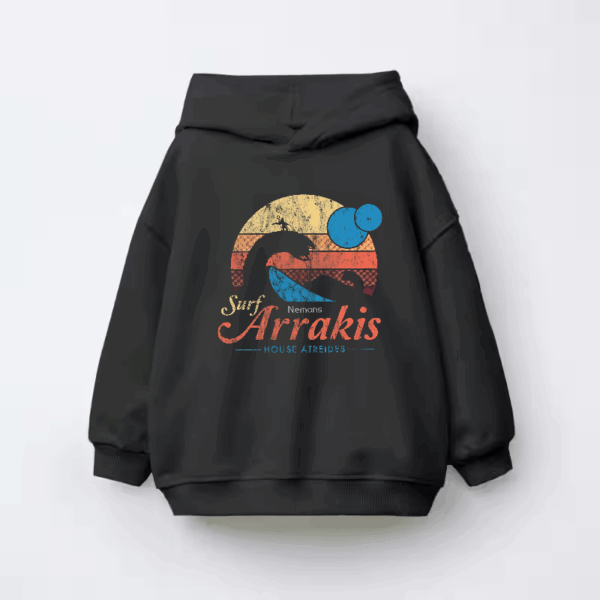 Visit Arrakis Vintage Distressed Sci Fi Desert Kids Hoodie