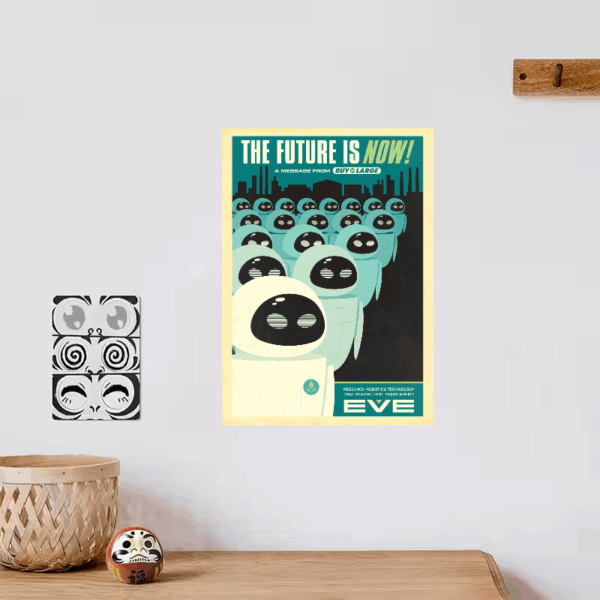 Wall-E Faces of Eve Retro Disney Art Poster