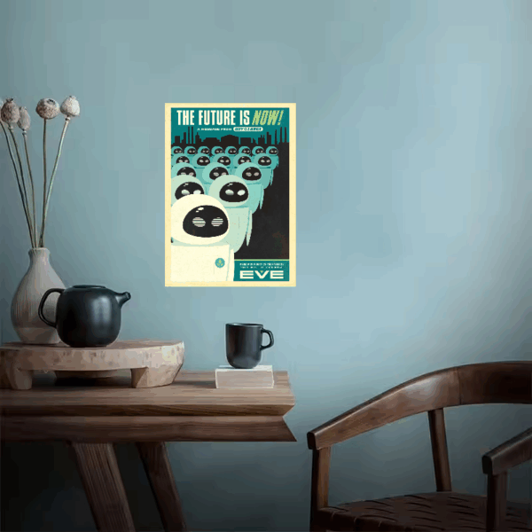 Wall-E Faces of Eve Retro Disney Art Poster