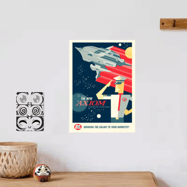 Wall-E New Axiom Retro Voyage Poster Poster