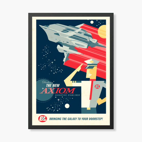 Wall-E New Axiom Retro Voyage Poster Poster