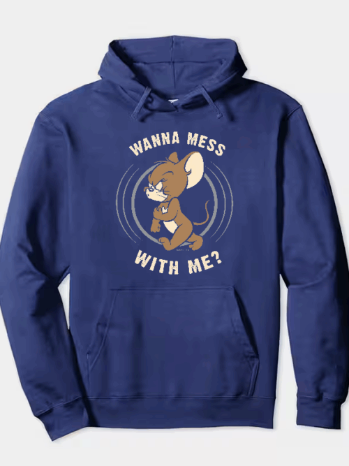 Wanna Mess With Me Angry Jerry Cartoon Hoodie