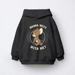 Wanna Mess With Me Angry Jerry Cartoon Kids Hoodie