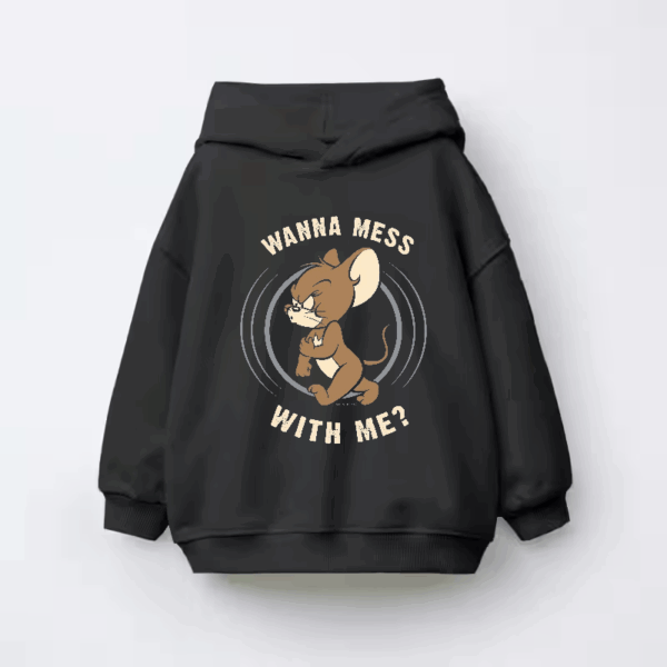 Wanna Mess With Me Angry Jerry Cartoon Kids Hoodie