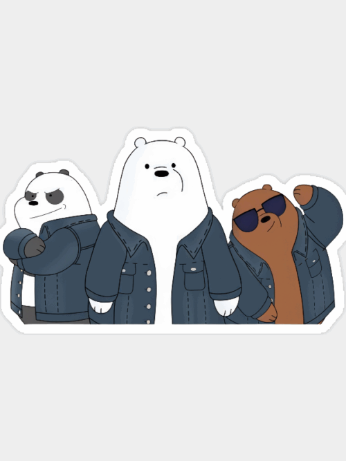 We Bare Bears Too Cool Trio Sticker