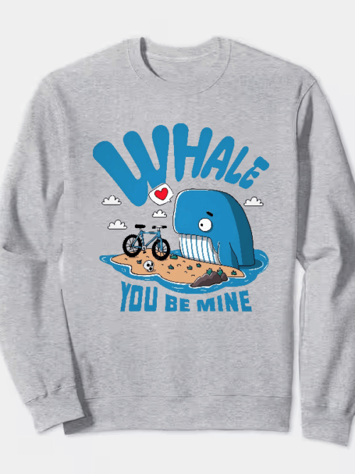 Whale You Be Mine Ocean Love Crewneck Sweatshirt