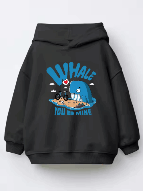 Whale You Be Mine Ocean Love Kids Hoodie