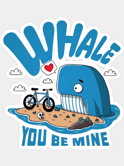 Whale You Be Mine Ocean Love Sticker