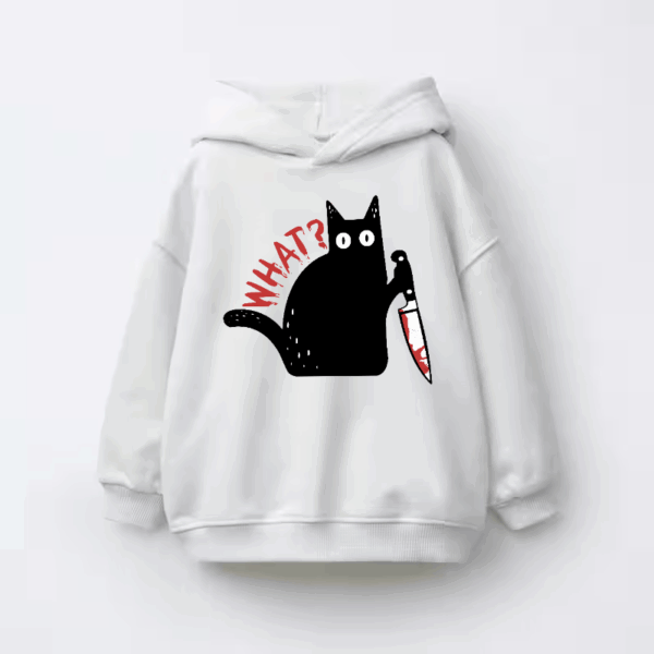 What Black Cat Knife Situation Kids Hoodie