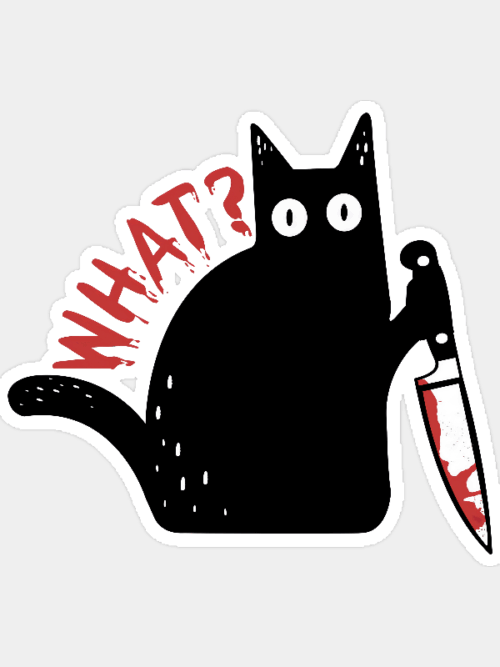 What Black Cat Knife Situation Sticker