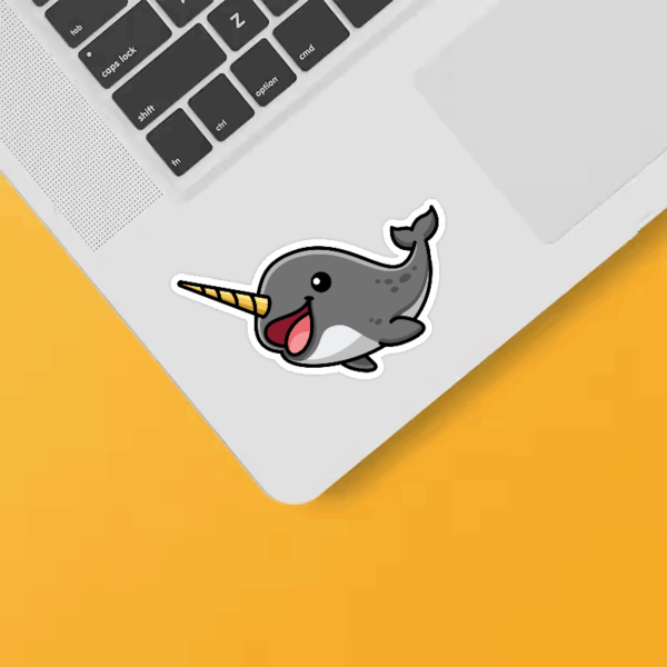 Whimsical Narwhal Art Sticker Whimsical Narwhal Art Sticker