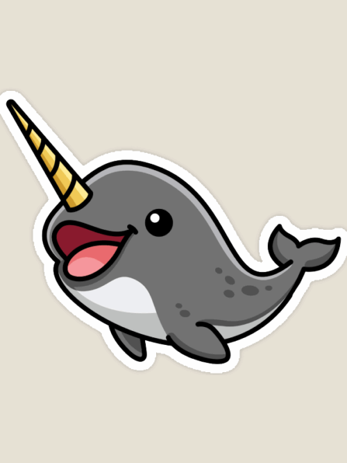 Whimsical Narwhal Art Sticker