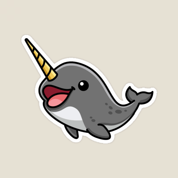 Whimsical Narwhal Art Sticker Whimsical Narwhal Art Sticker