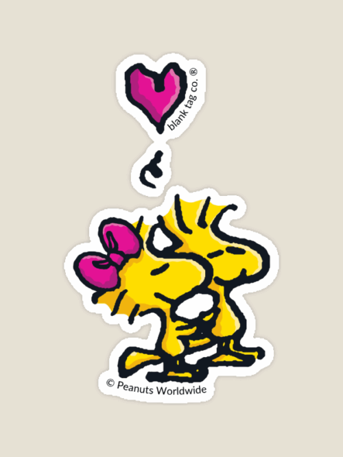 Woodstock In Love Peanuts Sticker